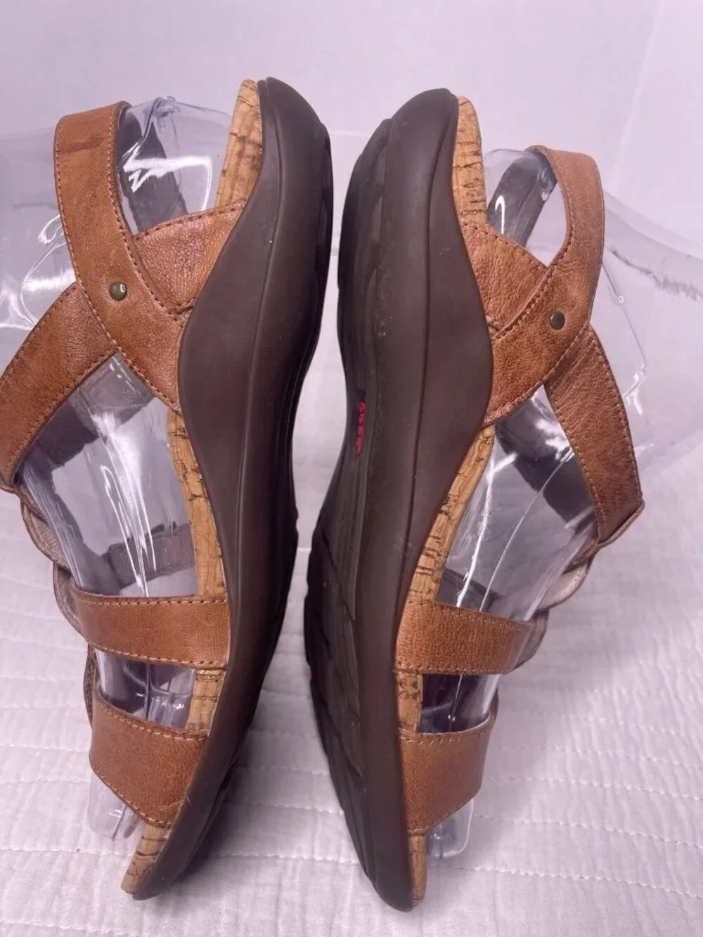 NEW Abeo B.I.O.System Bea-Braid Womens Tan Leather Sandals SZ 6M Comfort - Picture 5 of 9